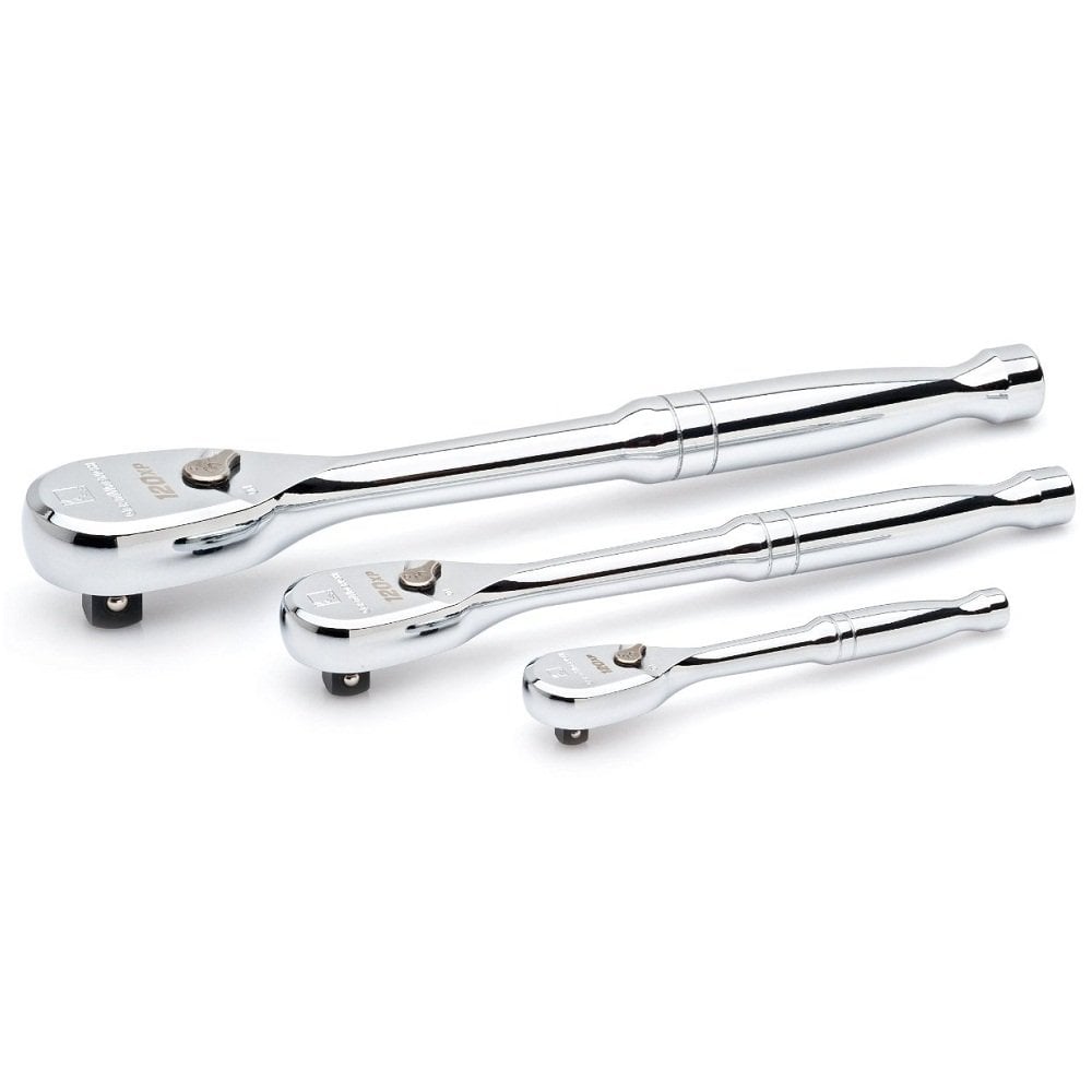 GearWrench 120XP Full Polish Mixed Ratchet Set 3 Piece, 1/4" 3/8