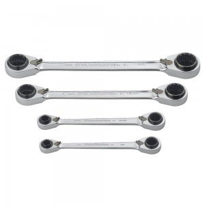 GEARWRENCH 85215 4 Piece QuadBox Double Box Ratcheting Spanner Wrench Set METRIC Image