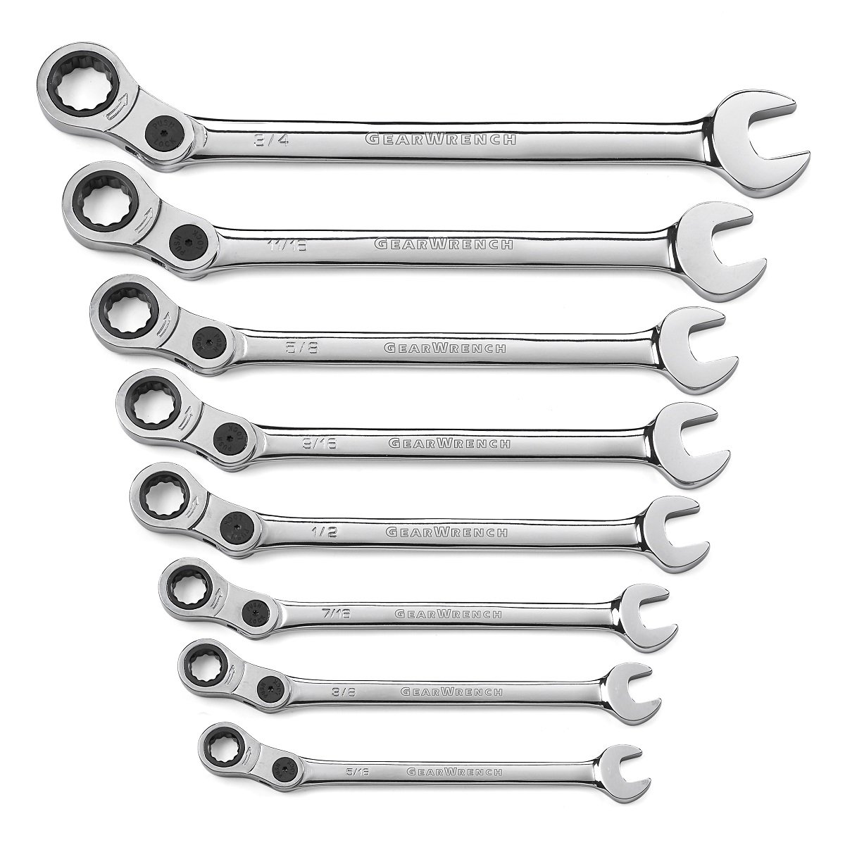GearWrench 8 Piece Indexing Combination Wrench Spanner Set SAE 85498