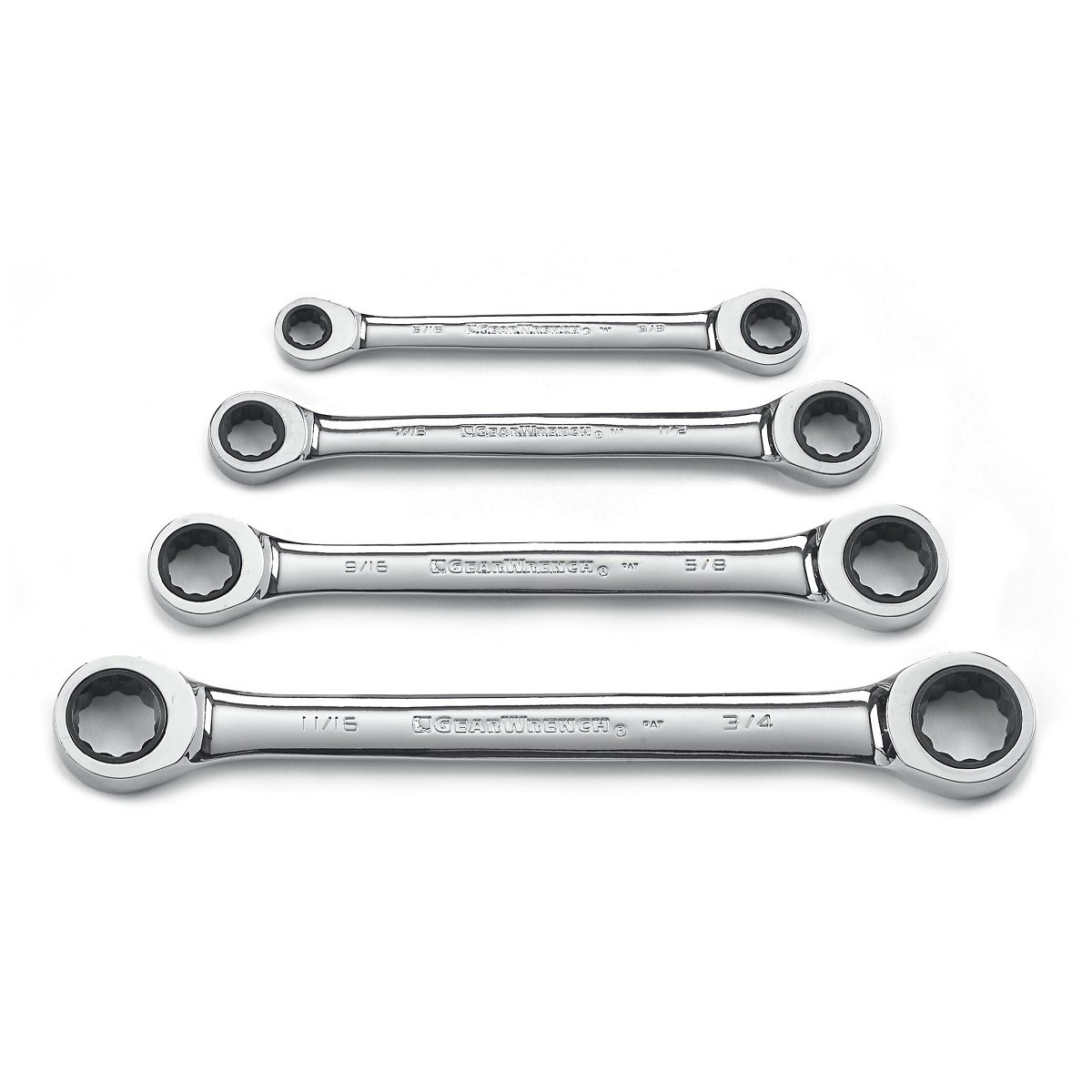 GearWrench 4 Piece Double Box Ratcheting Wrench Spanner Set SAE 9240D