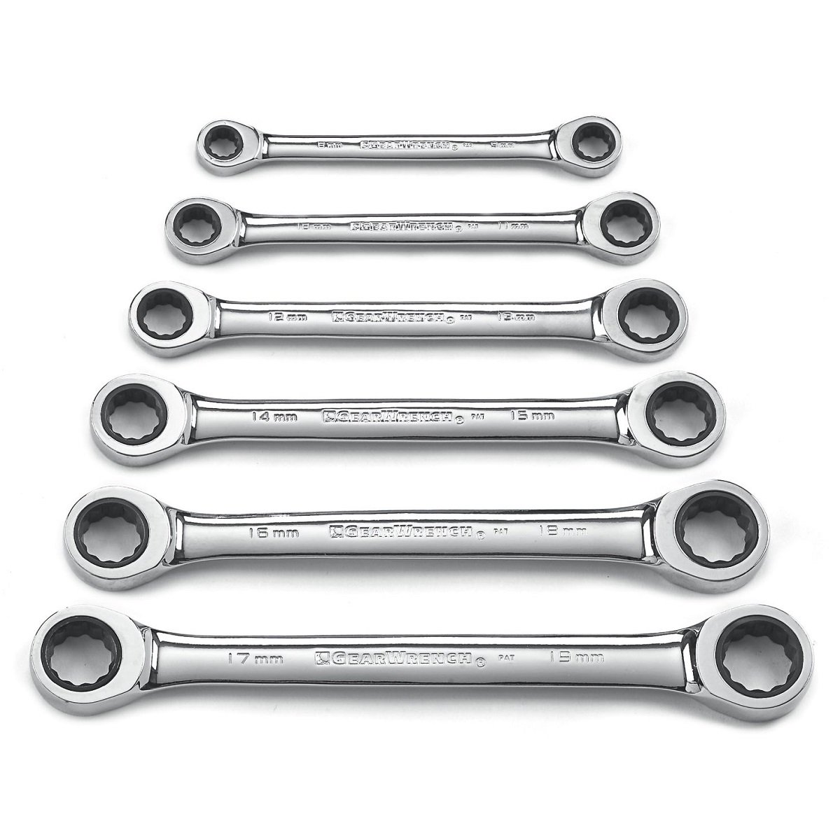 GearWrench 6 Piece Double Box Ratcheting Wrench Spanner Set Metric 9260