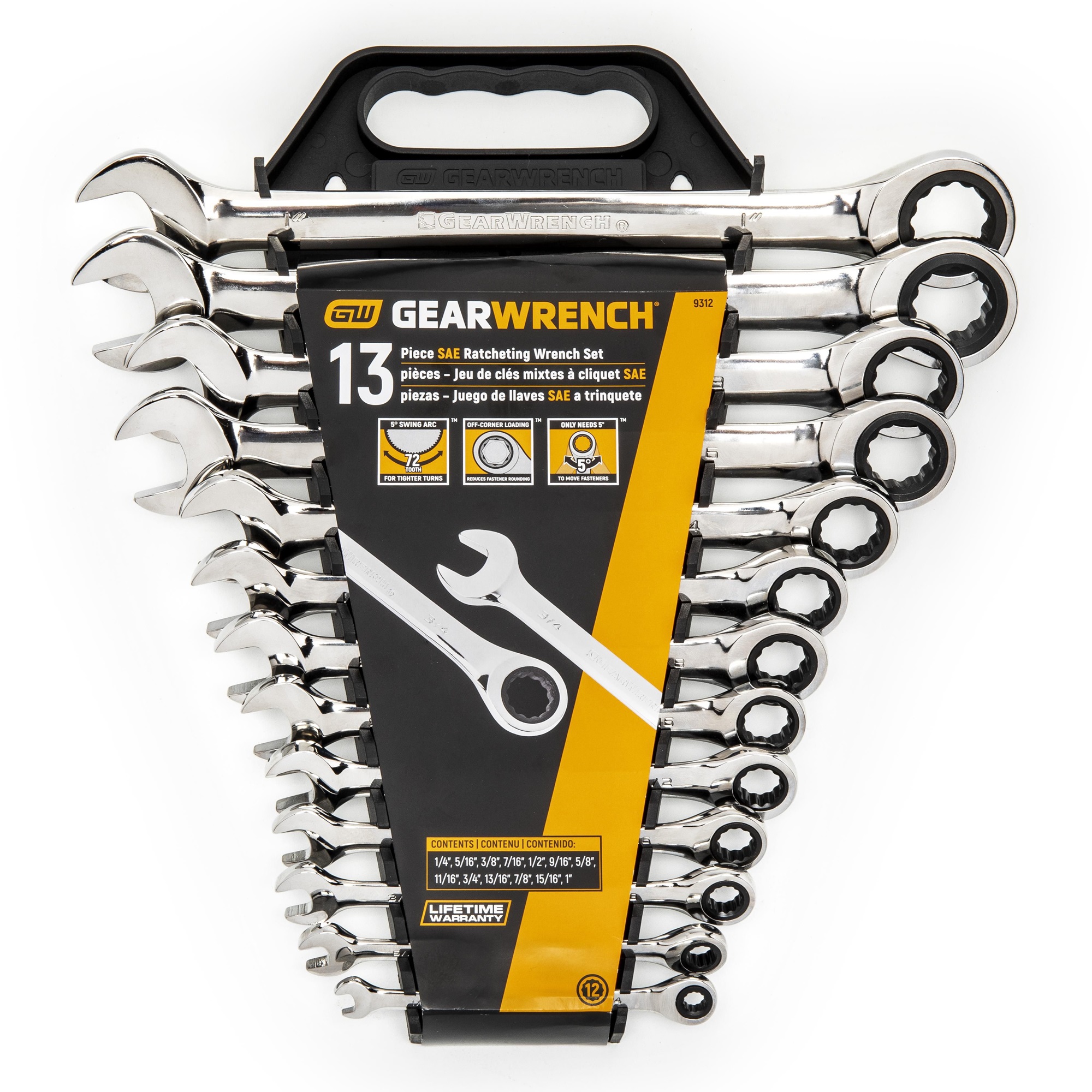 GEARWRENCH 9416B 16 Piece Combination Ratcheting Spanner Set METRIC