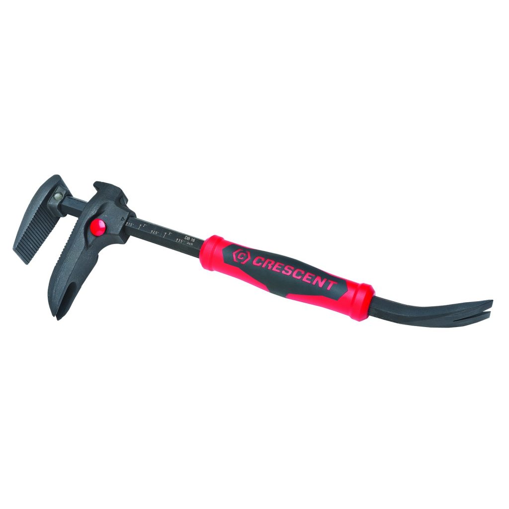 CRESCENT DB1607 16" 406mm Adjustable Pry Bar, Nail Puller Red/Black