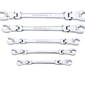 GEARWRENCH 89100 5 Piece SAE Ratcheting Flex Flare Nut Spanner Set