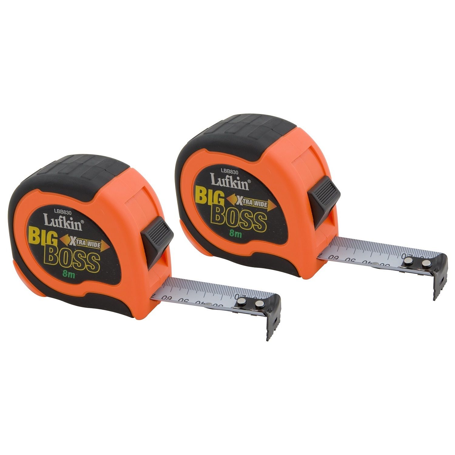 Lufkin LBB830 XTRA WIDE Tape Measure Big Boss Wide Blade 8M 2 Pack