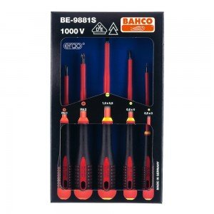 Bahco BE-9881S Electricians Insulated ERGO Screwdriver Set 1000V Image