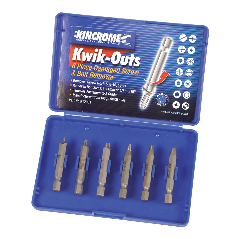Kincrome Kwik-Outs Damaged Screw & Bolt Remover 6 Piece K12001