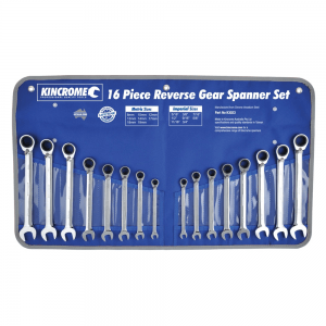 Kincrome K3023 Reverse Gear 16 Piece Spanner Set Metric & Imperial Image