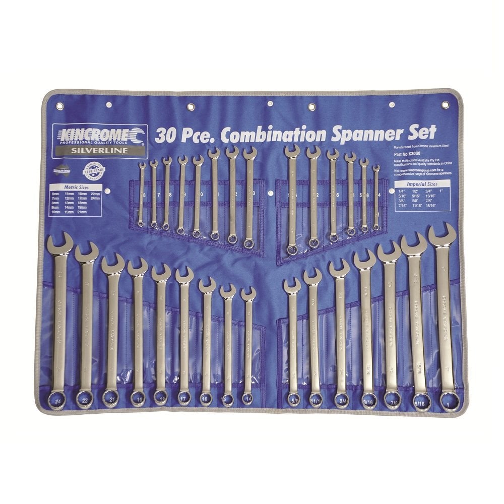Kincrome Combination Spanner Set 30 Piece Metric & Imperial K3030