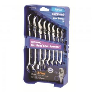 Kincrome K3700 Combination Gear Spanner Set Single Way Flex Head Non-Locking Metric Image