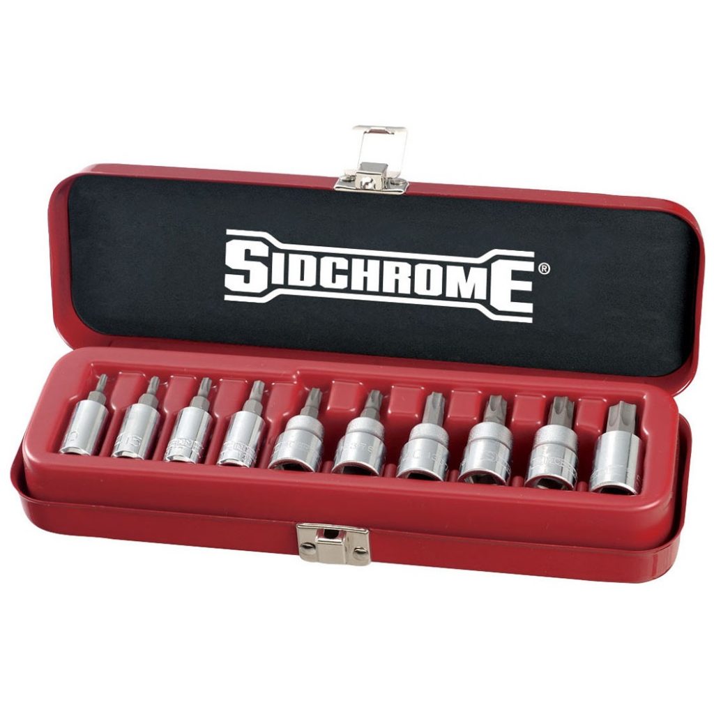 Sidchrome SCMT19107 10 Piece 1/4" & 3/8" Drive Socket Set TruTorque