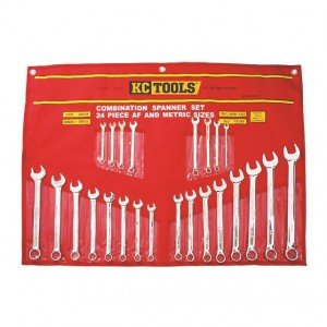 KC Tools 24 Piece Metric & AF Combination Spanner Set Image