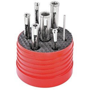 Starrett KD2000TD1 7 Piece Diamond Tile Hole Saw Kit Image