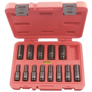KC Tools 11209 13 Piece Deep Impact Socket Set Metric 3/8