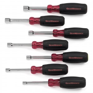 GEARWRENCH 82765 7 Piece Full Hollow Shaft Cushion Grip Nut Driver Set SAE Image