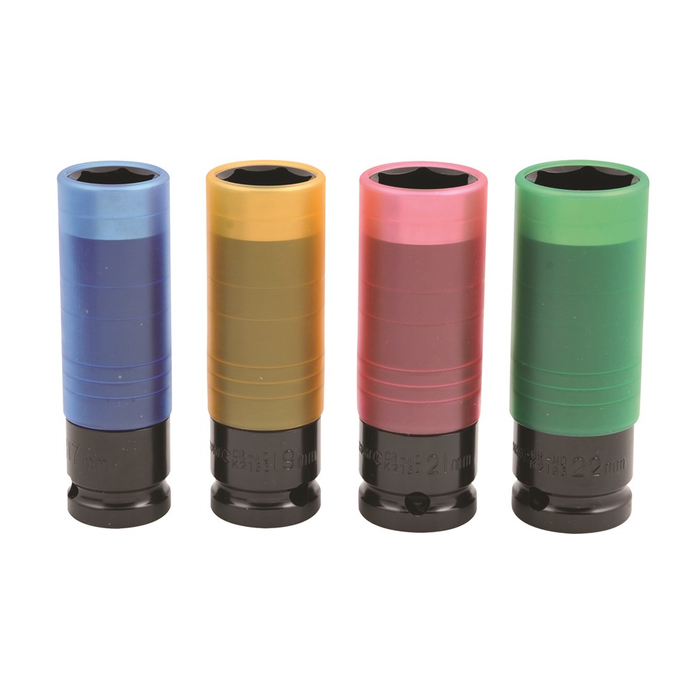 Kincrome K2180 Wheel Nut Socket Set 4 Piece 1/2" Square Drive 1/2