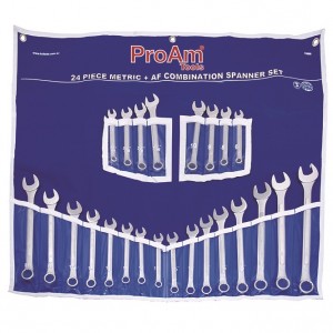 ProAm 15860 by KC Tools 24 Piece Metric & AF Combination Spanner Set Image