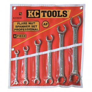 KC Tools A13536 Flare Nut Spanner Set 6 Piece AF/Imperial Image