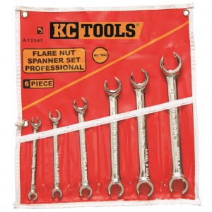 KC Tools A13541 Flare Nut Spanner Set 6 Piece Metric Image