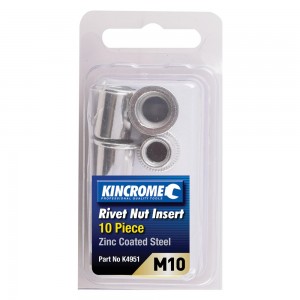 Kincrome K4951 Rivet Nut Insert M10 (Zinc Coated Steel) - 10 Pack Image