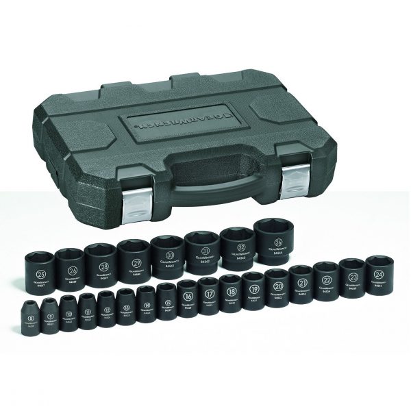 GEARWRENCH 84933N 25 Piece 1/2" Drive 6 Point Impact Socket Set METRIC 1/2" Drive, 1/2" Drive
