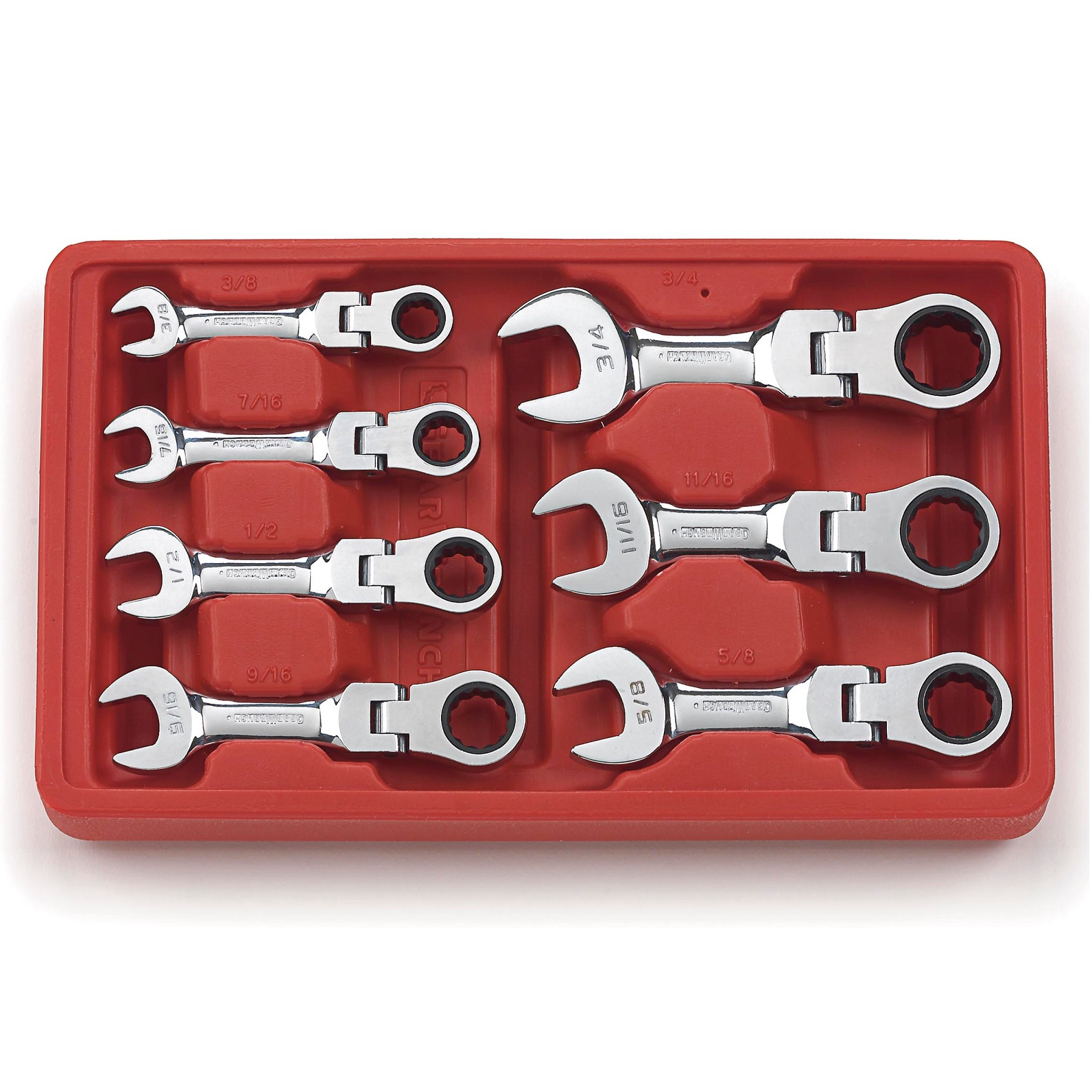GEARWRENCH 9570 7 Piece Stubby Flex Combination Ratcheting Spanner Wrench Set SAE
