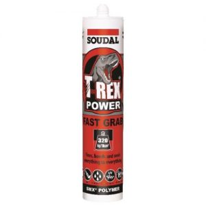 Soudal T-Rex Power Fast Grab 290ml SMX® Polymer Sealant Adhesive Beach Sand 128463 119598 Image