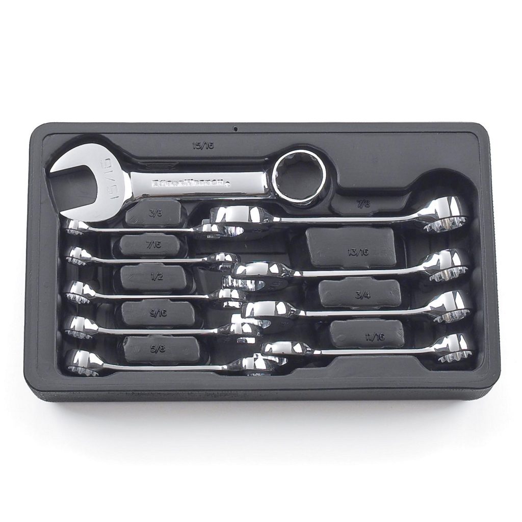 GEARWRENCH 81905 10 Piece Stubby Combination NonRatcheting Spanner Set