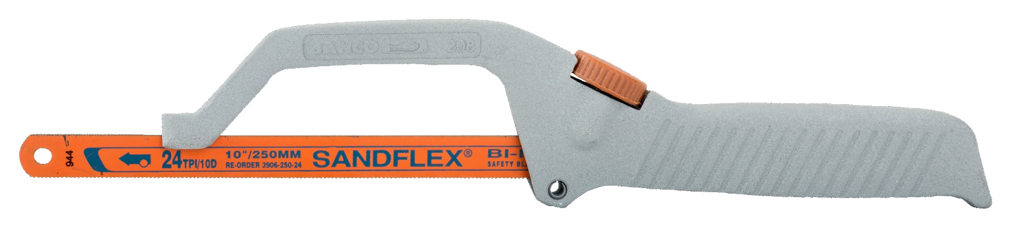 Bahco 208 Mini Hacksaw Frame 250mm (10″) with Sandflex® Bi-Metal Blade - Image 2