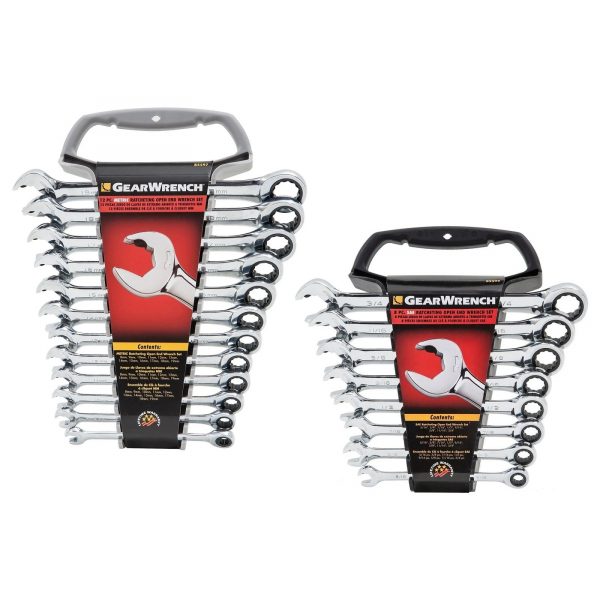 GEARWRENCH 85597BW 12 Piece METRIC Ratcheting Open End Spanner Set