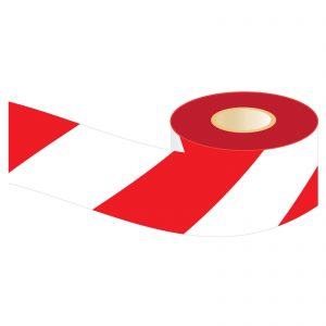 Lufkin Red & White Barricade Tape 100 Meter 75mm Wide BRW100 Image