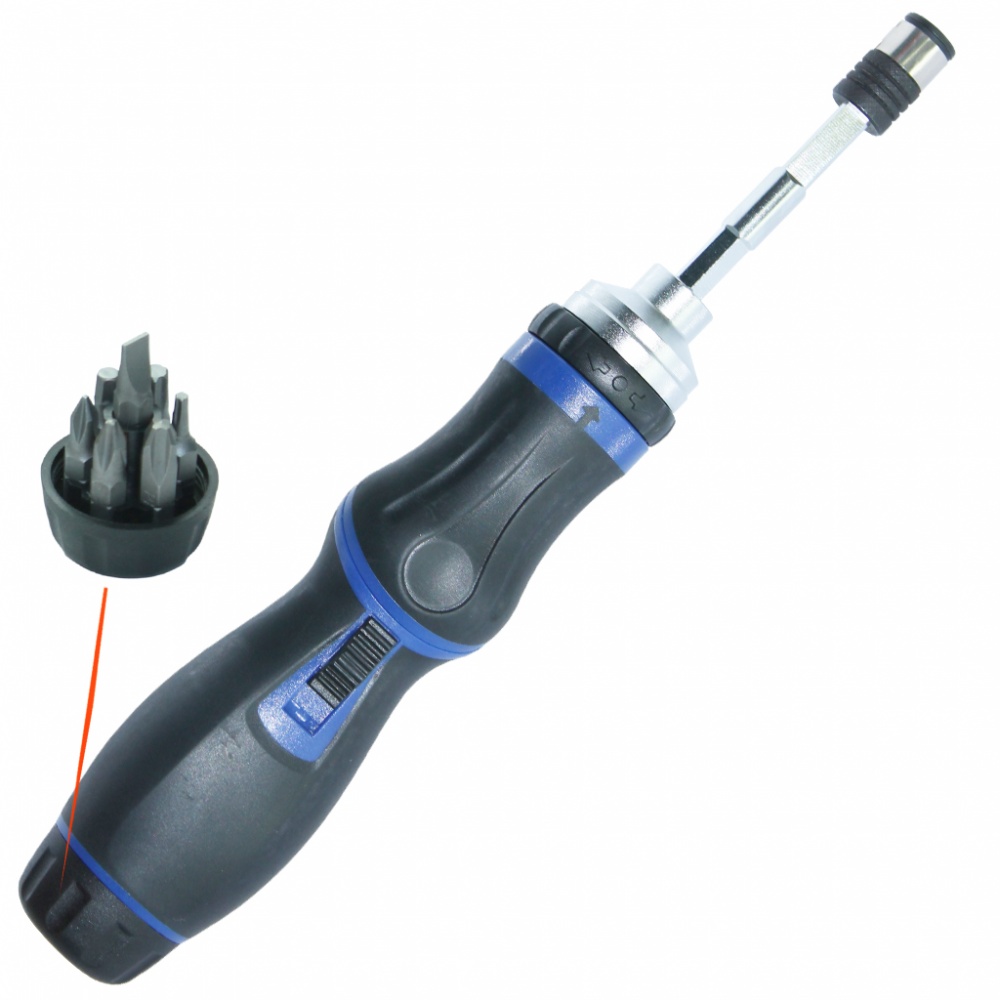 SP Tools SP39630 1/4" Bit Set & 2In1 Rotatable Ratchet Driver 9 Piece