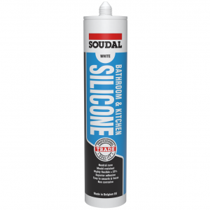 Soudal 127783 Trade Quality Professional Bathroom & Kitchen Silicone White 300ml 128262 Image