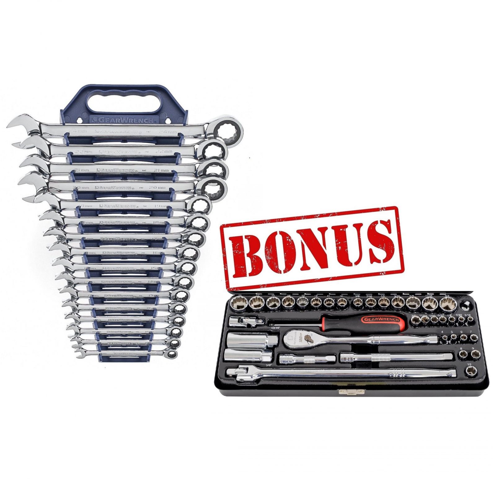 GEARWRENCH 9416SS 9416 16 Piece Combination Ratcheting Spanner Set