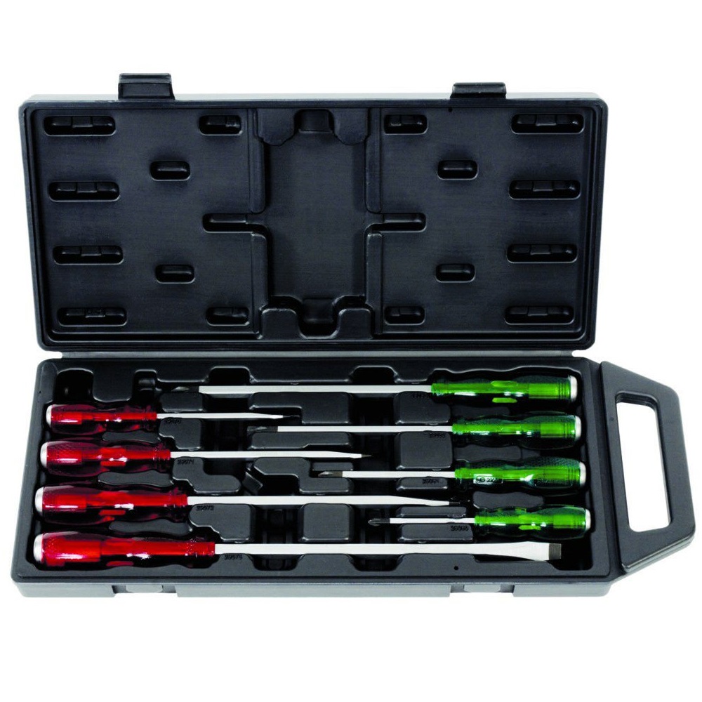 Sidchrome SCMT29110 Industrial Thru Tang Screwdriver Set 8 Piece Screwdrivers, Screwdrivers