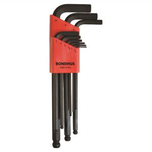 Bondhus 10999 L-Wrench Ball End Hex Key Set Metric 9 Piece - Made in USA '10999'