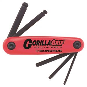 Bondhus 12897 GorillaGrip® Set of 5 Metric Ballpoint Fold-Up Hex Keys Sizes 5-10mm - Made in USA '12897'