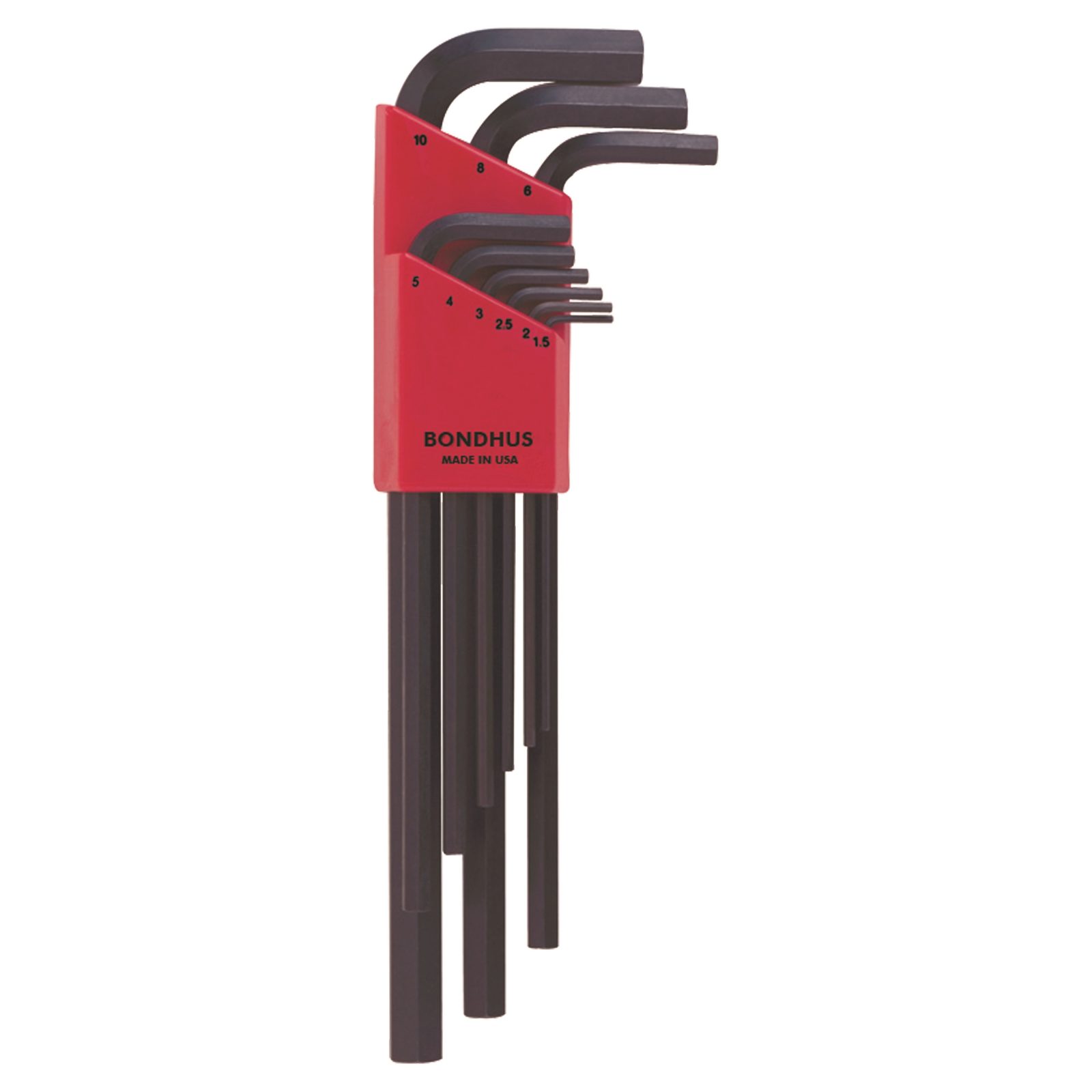 Bondhus 12199 L-Wrench Long Length Hex Key Set Metric 9 Piece - Made in USA
