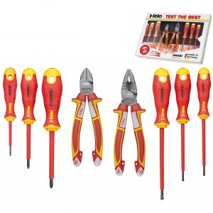 Felo 41398517 VDE Professional Electrician's XL Tool Set - 6 Piece Screwdriver Set + Combination Plier & Side Cutter - Made in Germany
