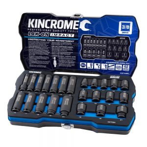 Kincrome K27080 LOK-ON™ Standard & Deep Impact Socket Set 24 Piece 3/8" Drive - Metric
