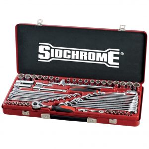 Sidchrome SCMT10175 60 Piece Metric/AF 1/4″ & 1/2″ Drive Socket & Spanner Tool Set