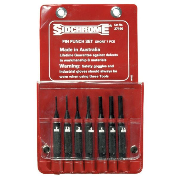 Sidchrome SCMT27190 7 Piece Short Pin Punch Set - Made in Australia