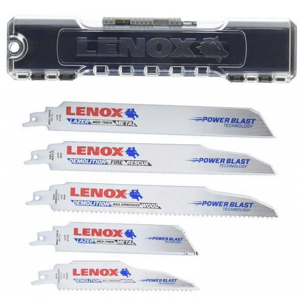 Lenox 1839465 Demolition Reciprocating Saw Blade Kit 5 Piece – Suits Bosch, DeWALT, HiKOKI – Hitachi, Makita, Metabo, Milwaukee and more