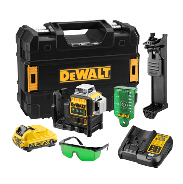 DeWALT DW089CGXJ Green Beam Self Levelling 3 Multi Line Laser Level