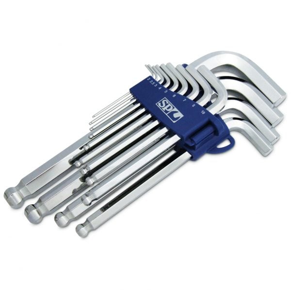 SP Tools SP34526 Jumbo Magnetic Ball Drive Hex Key Set Chrome Metric 13 Piece