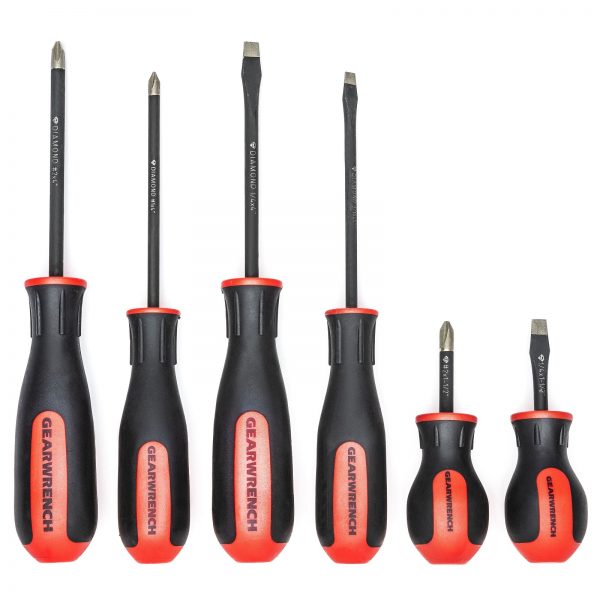 GEARWRENCH 88920 6 Piece Phillips®/Slotted Dual Material Diamond Tip Screwdriver Set