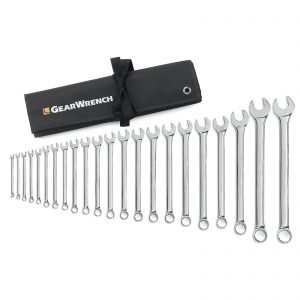GEARWRENCH 81916 22 Piece Long Pattern Combination Non-Ratcheting Spanner Wrench Set METRIC