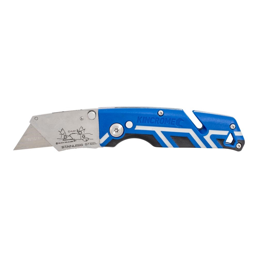 Kincrome K6266 Folding Utility Knife Triple Grip Handle Cut, Scrape