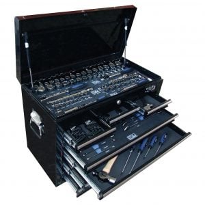 SP Tools SP50097 134 Piece 1/4", 3/8" & 1/2" Square Drive METRIC/SAE Tool Kit in Customer Series Chest Tool Box