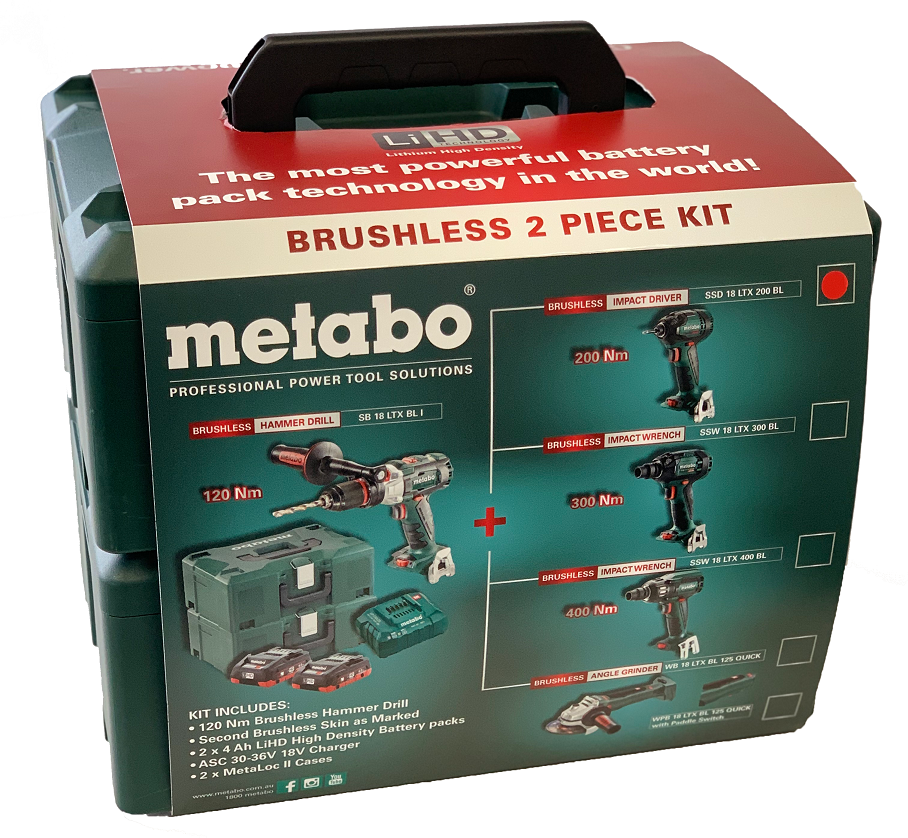 Metabo AU68901750 18V 4.0Ah LiHD Lithium-Ion Brushless Cordless Hammer Drill/Driver & Impact Driver Kit SB SSD 200 BL M HD 4.0 - Image 7